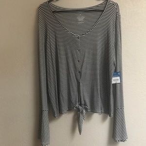 Black and White Striped Top